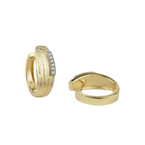 Creolen aus goldplattiertem Sterlingsilber mit Zirkonia