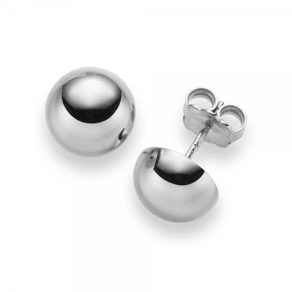 Ohrstecker Weißgold 585/000 Halbkugeln Goldohrringe