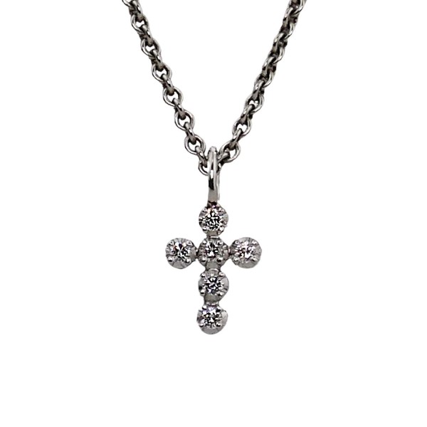 Brillantkreuz Weißgold 585/000 Kreuz mit Brillanten 0,16 ct.