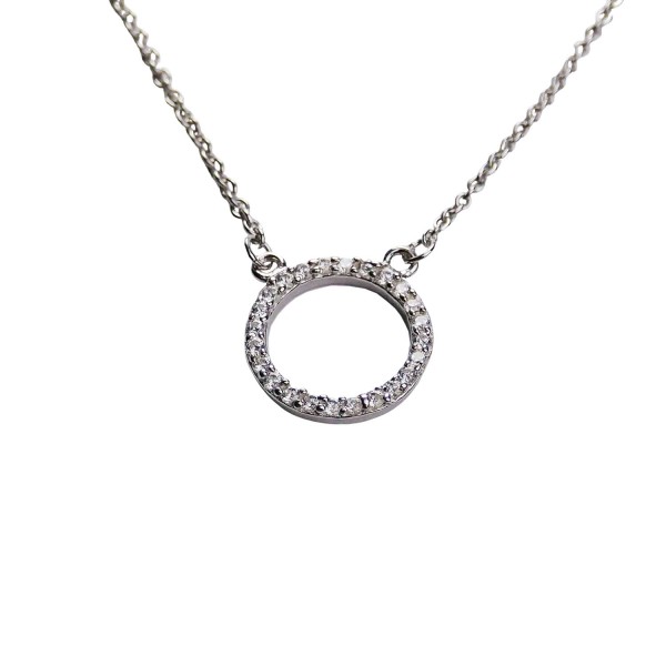 Halskette Sterlingsilber mit kreisförmigem Mittelteil