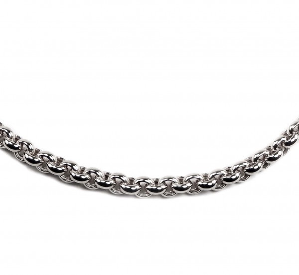 Massive Halskette Sterlingsilber Erbsmuster rhodiniert