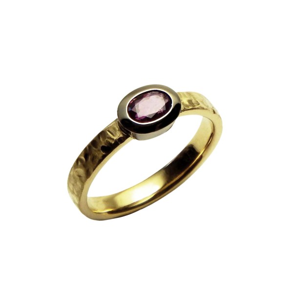 Rubinring Gelbgold 585/000 Unikat Damenring Gold mit Rubin