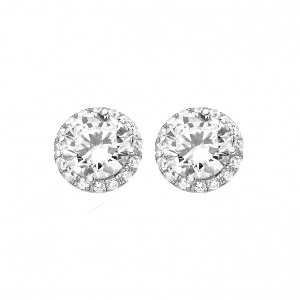 Silver D-Line Ohrstecker Sterlingsilber mit Zirkonia