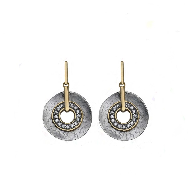 Ohrhänger Sterlingsilber bicolor mit Zirkonia