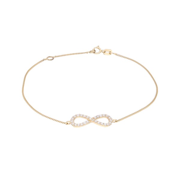Damenarmband Infinity Gold 375/000 mit Zirkonia