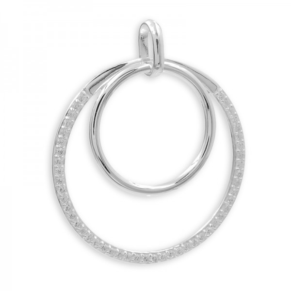 Silberanhänger in Kreisform mit Zirkonia