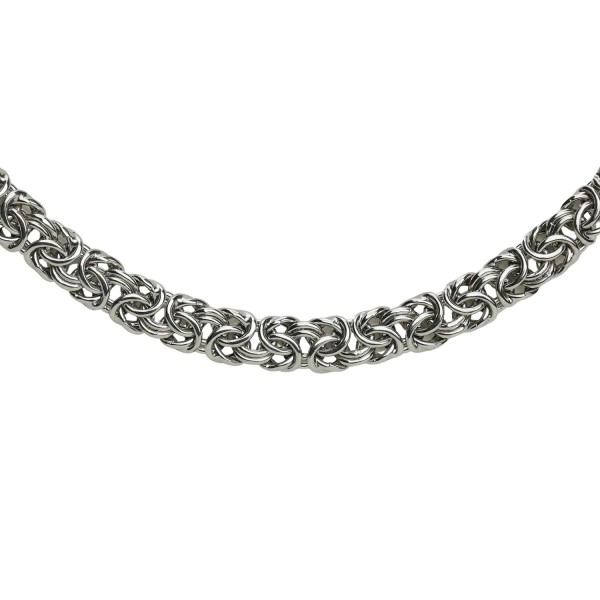 9 mm breite Königskette aus rhodiniertem Sterlingsilber