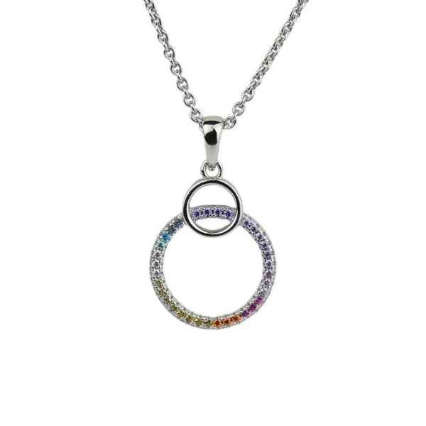 Halskette Sterlingsilber mit farbigen Zirkonia