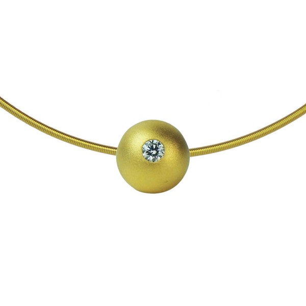 Anhänger Bunz Kugel 10 mm mit Brillant Déco Art by Micha Bunz Gelbgold 750/000
