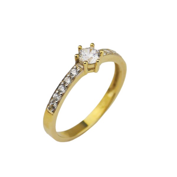 Zirkoniaring Gelbgold 333/000 Antragsring