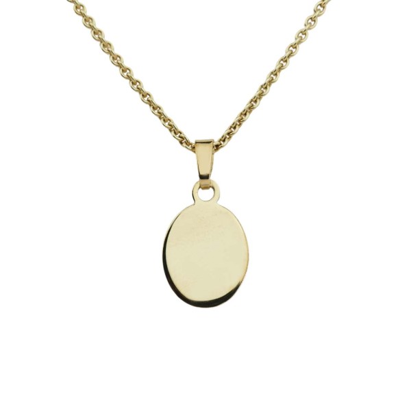 Ovale Gravurplatte Gelbgold 585/000