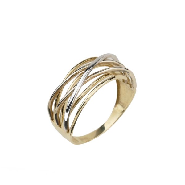 Damenring Gelbgold und Weißgold 585/000