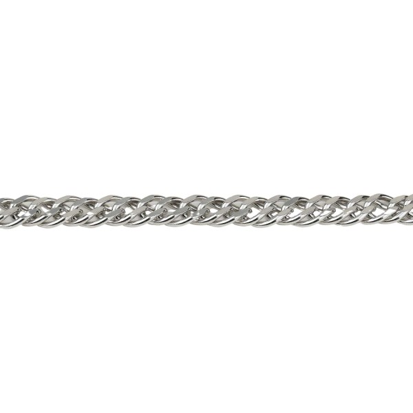 Silberarmband Doppelpanzer rhodiniert