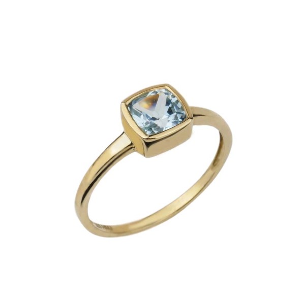 Damenring Gelbgold 333/000 mit Blautopas
