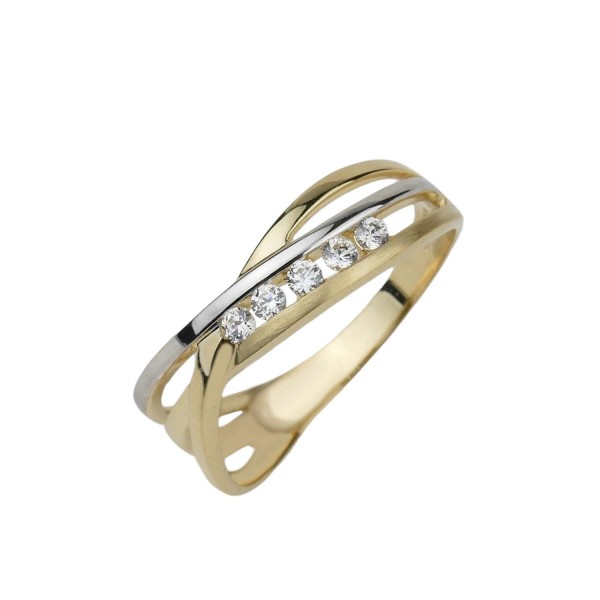 Zirkoniaring Gelbgold 333/000 große Ringweite
