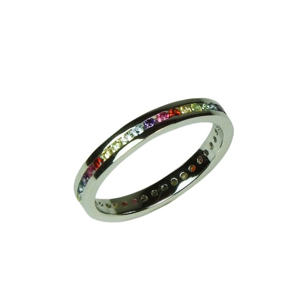 Damenring Sterlingsilber mit farbigen Zirkonia