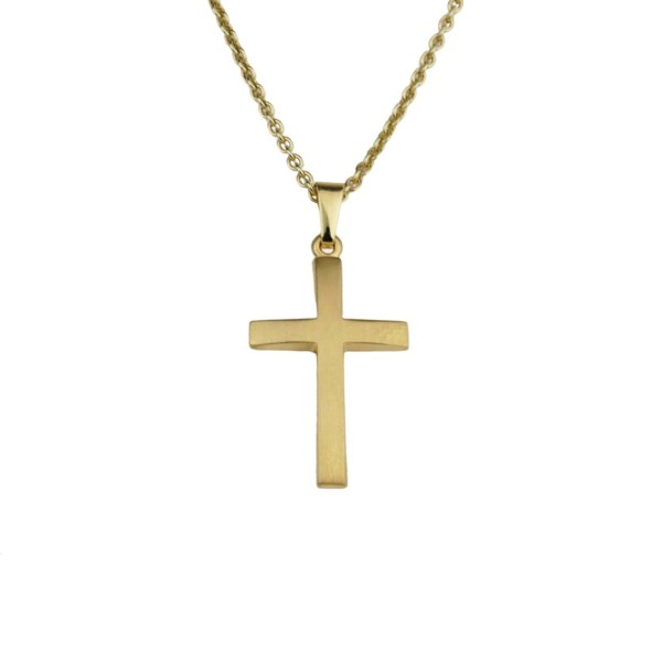 Kreuz Gelbgold 333/000 mattiertes Gelbgoldkreuz