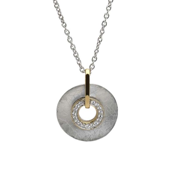 Anhänger Silber mit Zirkonia in Bicoloroptik