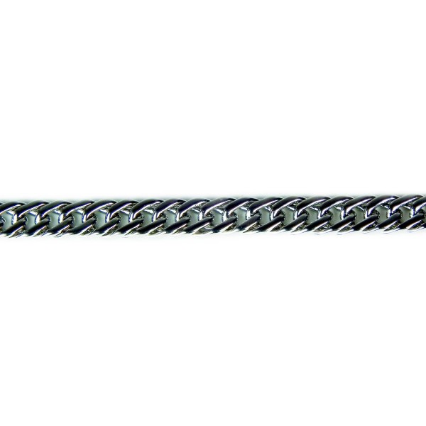 Massive Halskette Sterlingsilber rhodiniert Silberkette Panzerkette