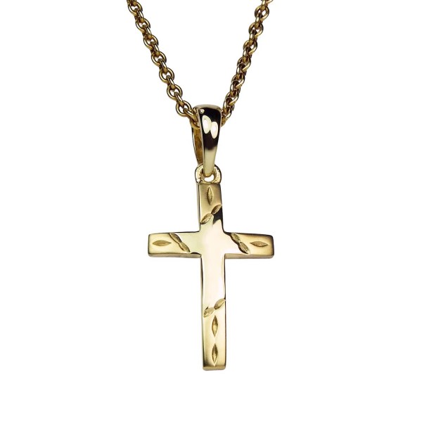 Kreuz Gelbgold 333/000 Gelbgoldkreuz mit Muster