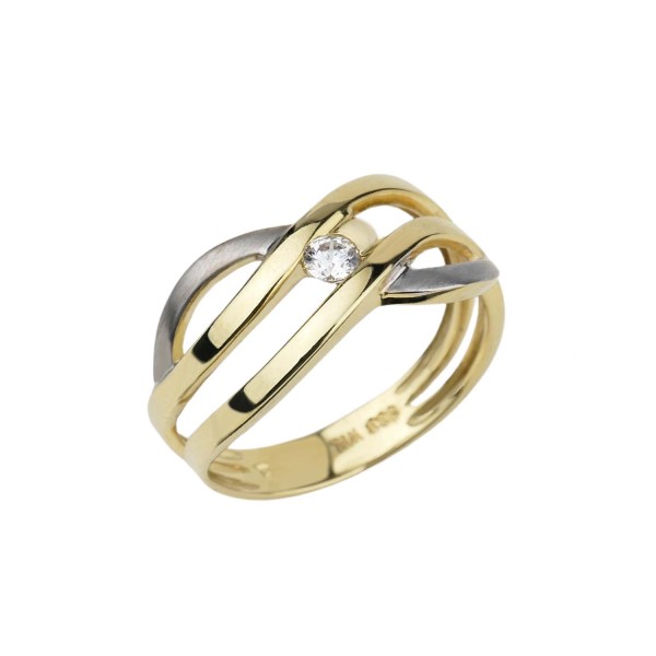 Zirkoniaring Gelbgold 333/000 große Ringweite