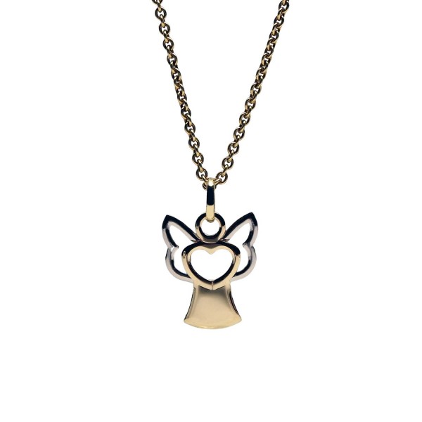 Anhänger Engel mit Herz Gelbgold und Weißgold 585/000 Engelanhänger für Damen