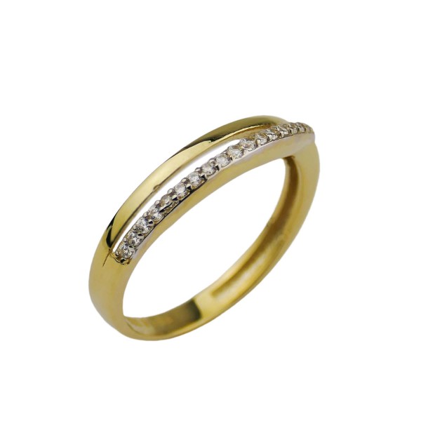 Damenring mit Zirkonia Gold 333/000 in Bicolor-Optik
