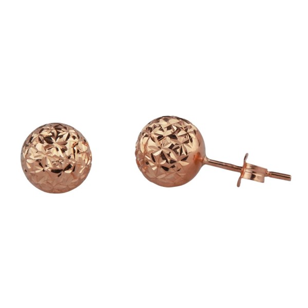 Ohrstecker Roségold 585/000 in Kugelform mit Glitzeroptik