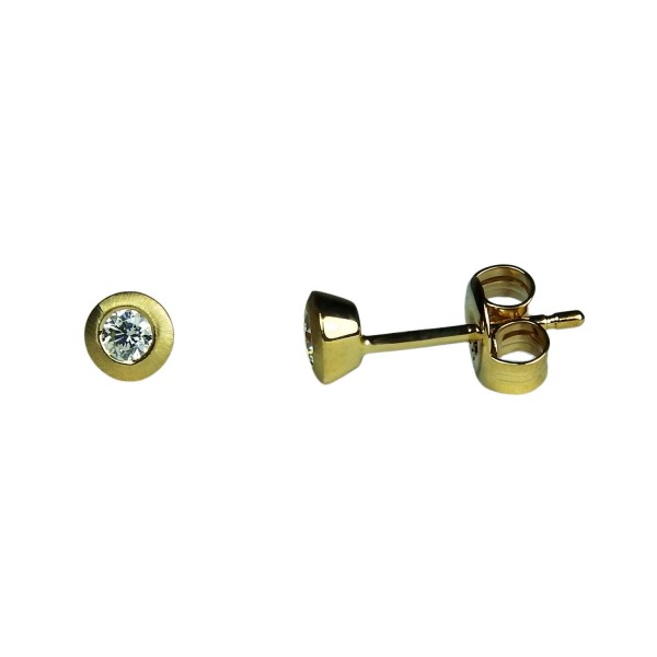 Zirkonia-Ohrstecker Gelbgold 333/000