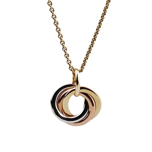 Anhänger mit drei Kreisen Gold 585/000 tricolor Gelbgold Weißgold Rotgold
