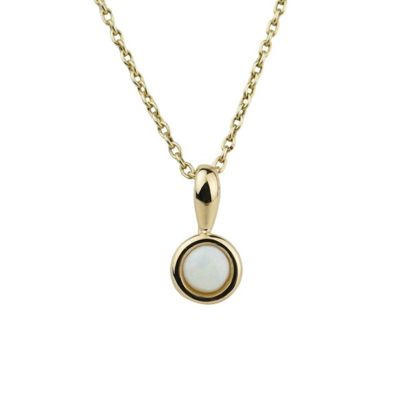 Anhänger Gelbgold 585/000 mit synthetischem weißen Opal