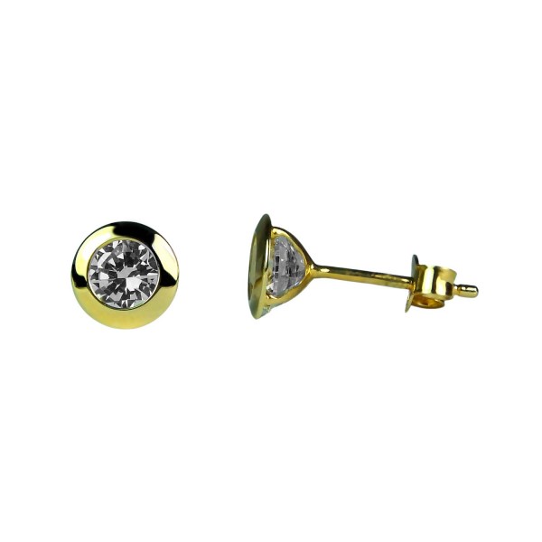 Zirkonia-Ohrstecker Gelbgold 585/000 Ohrringe mit Zirkonia