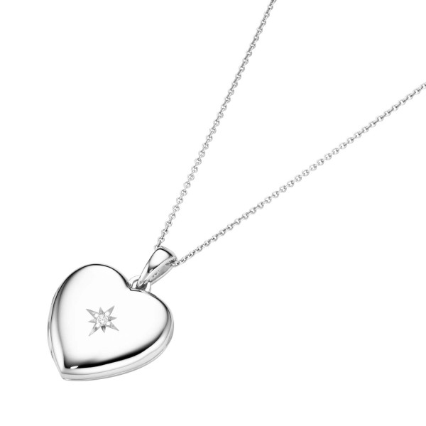 Silver D-Line Herz-Medaillon Sterlingsilber mit Kette